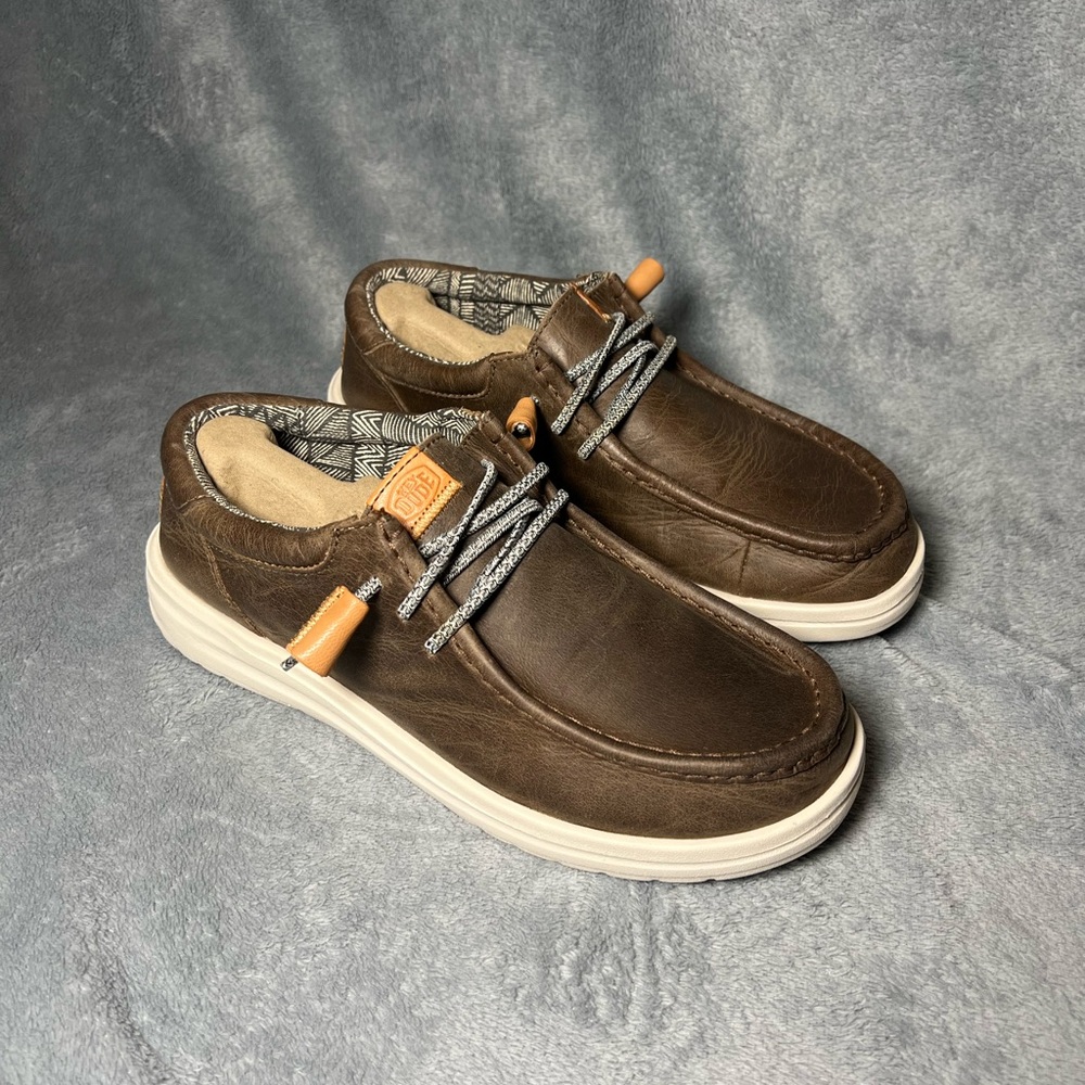 Hey Dude Brown Leather Men's Loafers